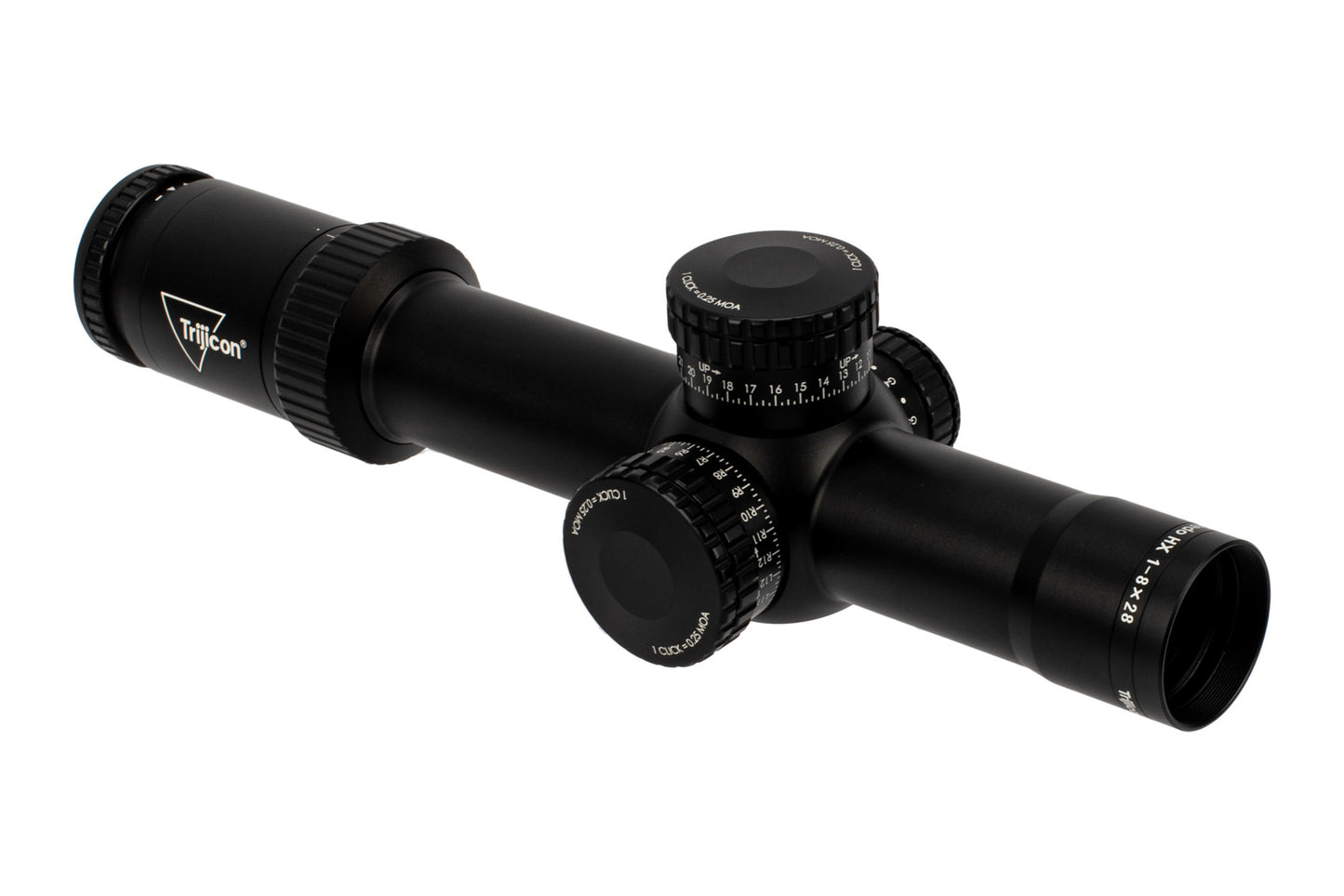 Trijicon Credo HX 1-8x28 FFP Rifle Scope - Red/Green MOA Segmented Circle Reticle - Satin Black