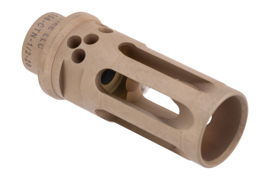 SureFire Warcomp Ported Closed Tine 1/2x28 Flash Hider - FDE